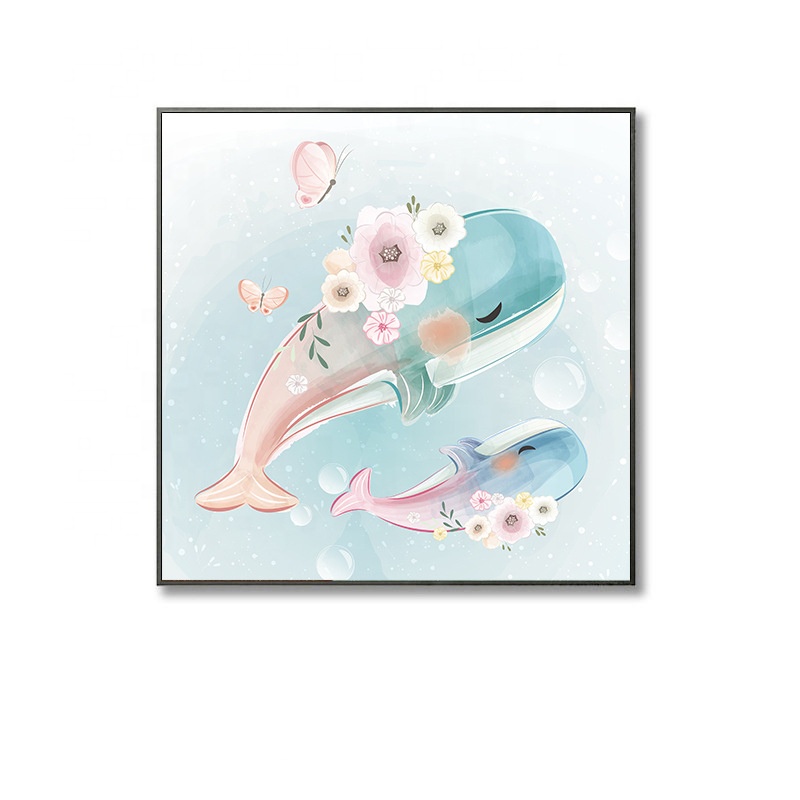 Fresh Color Wall Decoration Wooden Home Decoration Wall Hanging Art Work Abstract Fishing Paintings