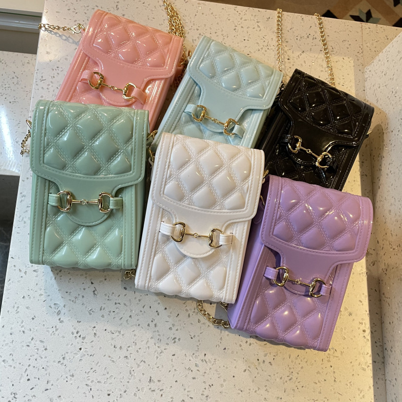 New Arrivals Women's Jelly Bag Purses Fashion Luxury Chain Bags Colorful PVC Purse Jelly Shoulder Bag