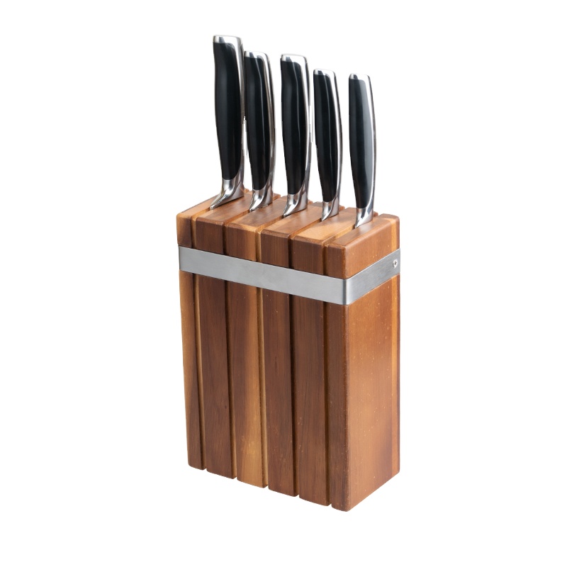 6 PCS Set Knife Stainless Steel Kitchen Knife Set with acacia wood Block