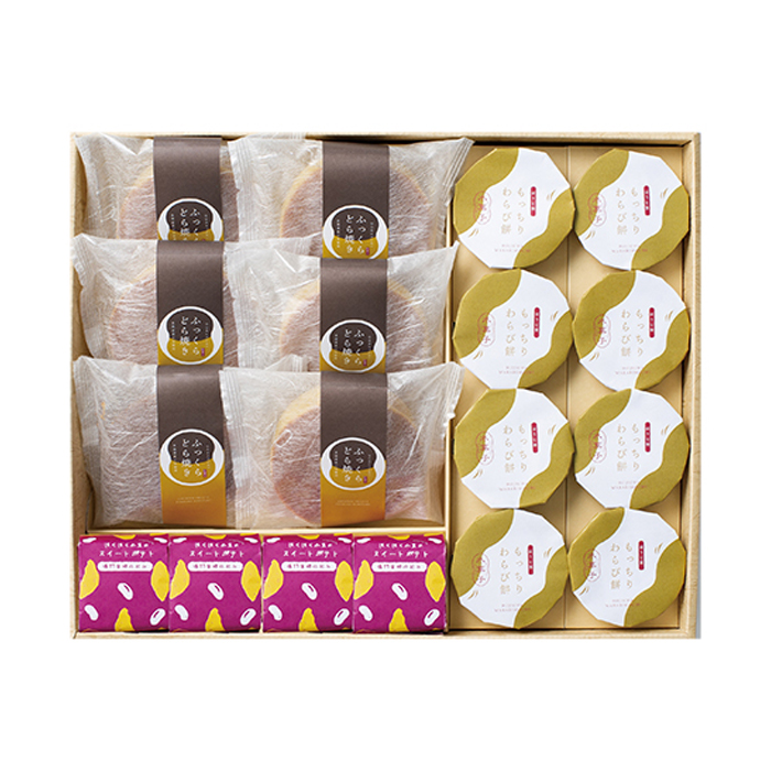 Hojicha flavored strawberry rice cake snack set box for dessert