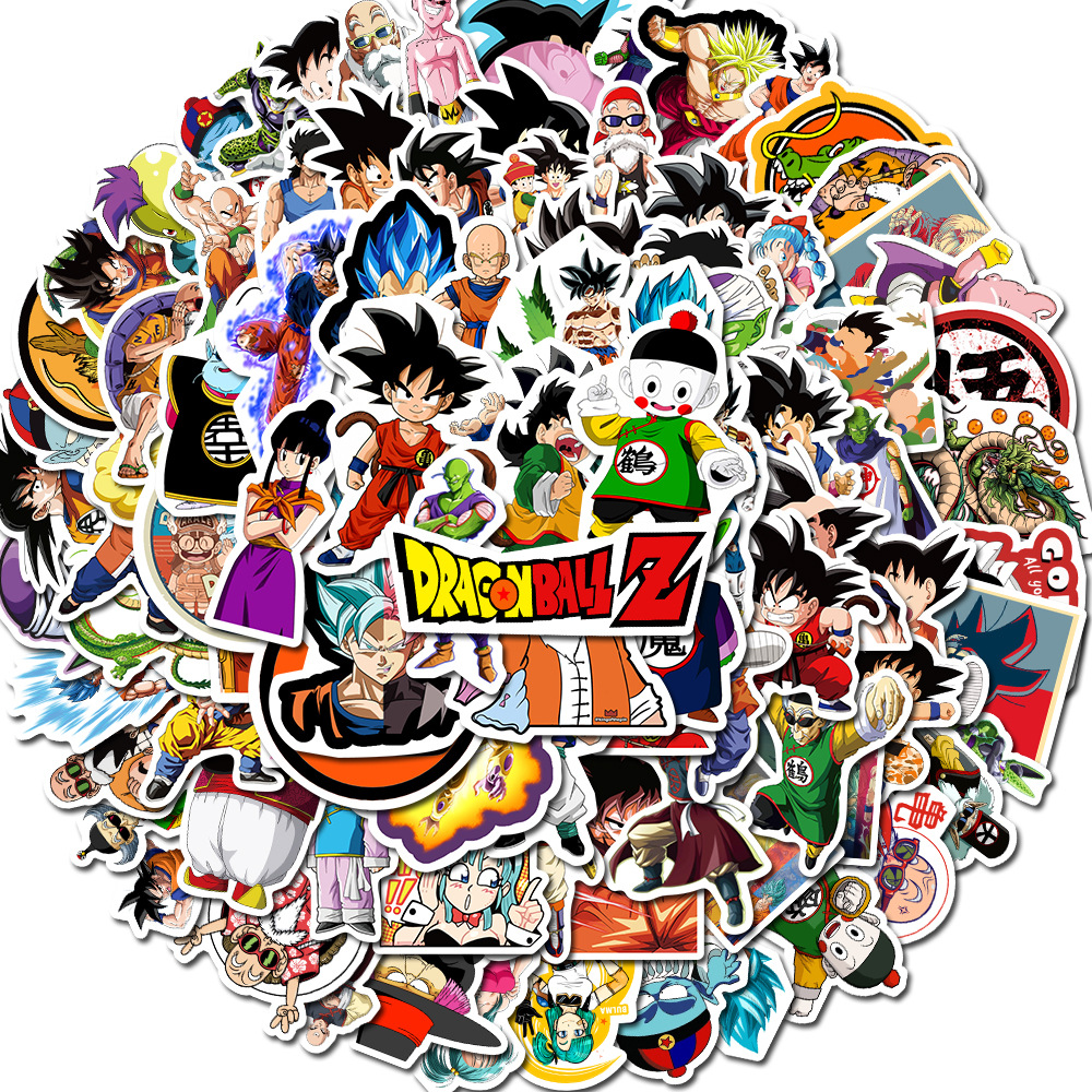 100 pcs cartoon graffiti anime dragon stickers for skateboard guitar suitcase waterproof customer printing dragon ball sticker