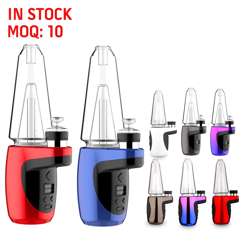 Niceme OEM 1500mAh Portable Electric Glass Smoke Pipe Atomizer coil replaceable Dry Herb vaporizer with display temperature