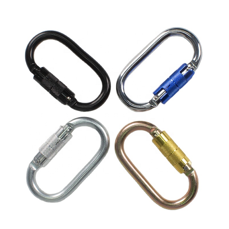 Jensan OEM CE 25KN Self-locking Hook Carabiner Rock Climbing Steel Carabiner For Outdoor/Connecting Ropes