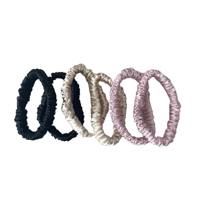 16/19/22/25mm Silk Hair Scrunchies skinny pure silk