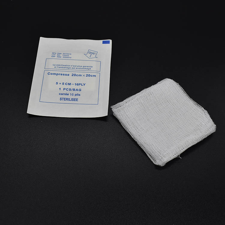 medical surgical absorbent 100% cotton 20x20cm small size compresses gauze swab pad