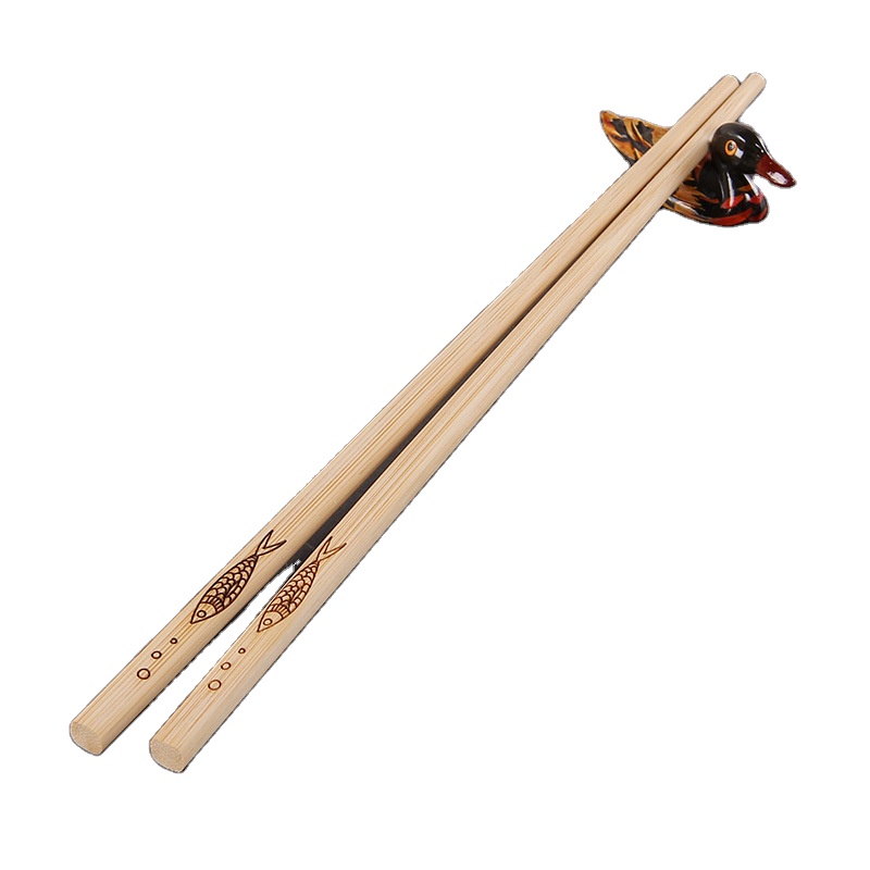 Natural color bamboo chopsticks custom logo chopstick pair Eco-friendly