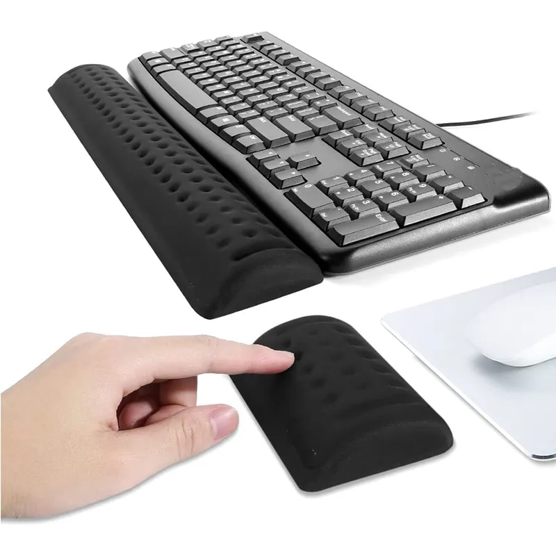 Ergonomic Design Memory Foam Keyboard Wrist Rest Mouse Pad Wrist Support Office OEM ODM Stock Easy Typing & Pain Relief 250g
