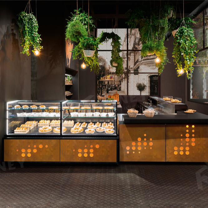 Factory Price Meital Marble Top Counter Dessert Coffee Bread Shop Counter Designs Lounge Furniture Bar Counter