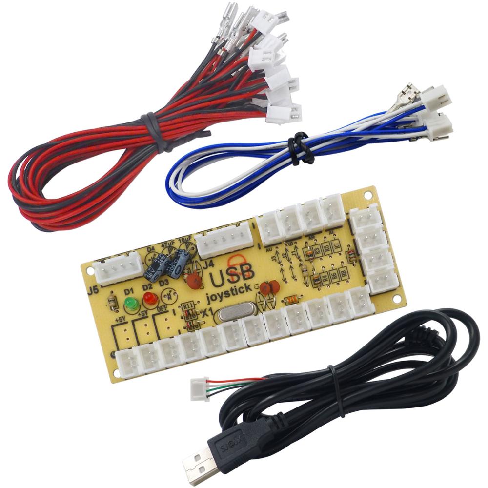 DIY Zero Delay Arcade USB энкодер ПК для джойстика боевые игры запасные части энкодер доска + Провода Кабели