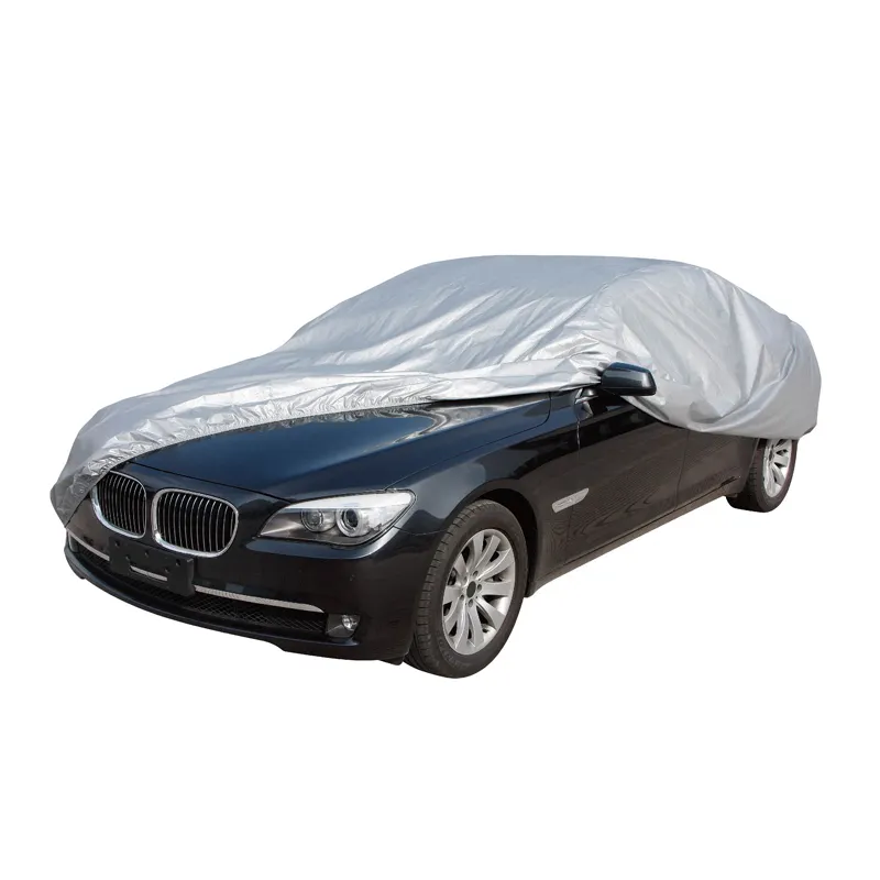 Factory Custom Silver Polyester Pvc Waterproof Car Protection Weather Car Covers Housses Des Voiture Automatic Car Cover