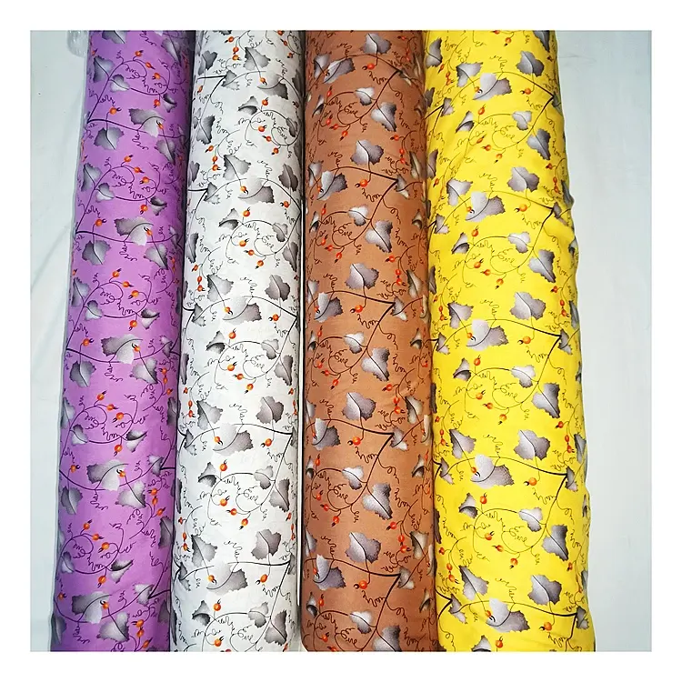 Factory Wholesale Cheap Floral Printed Fabric 100% Rayon Fabric Ready Goods Viscose Fabric Printing Poplin for Women Dress