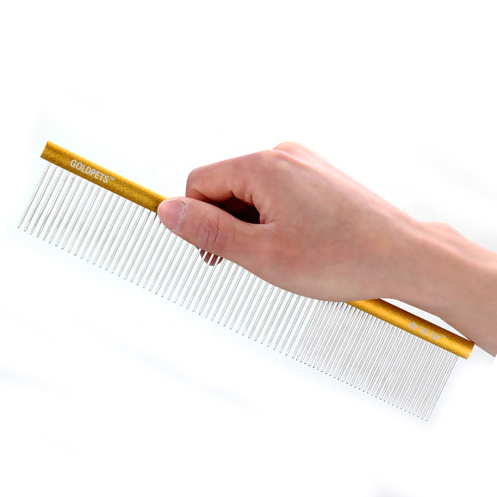 Lorenzo OEM Pettine Per Cani 42g M-45x190MM Sisir Kucing Mini Metal Groomer Combs Metal Red Pet Hair Remover Matting Dog Comb