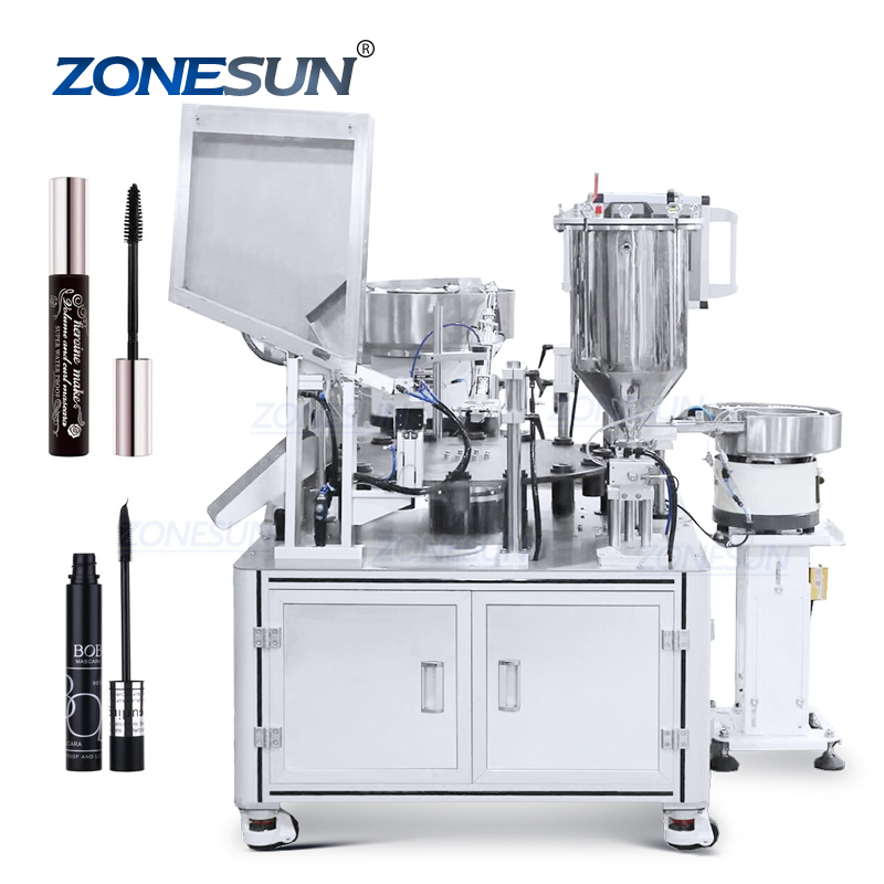 ZONESUN ZS-AFC23A поршневой насос моноблочный ротационный автоматический косметический блеск для губ подводка для глаз Тушь для ресниц машина для наполнения укупорки
