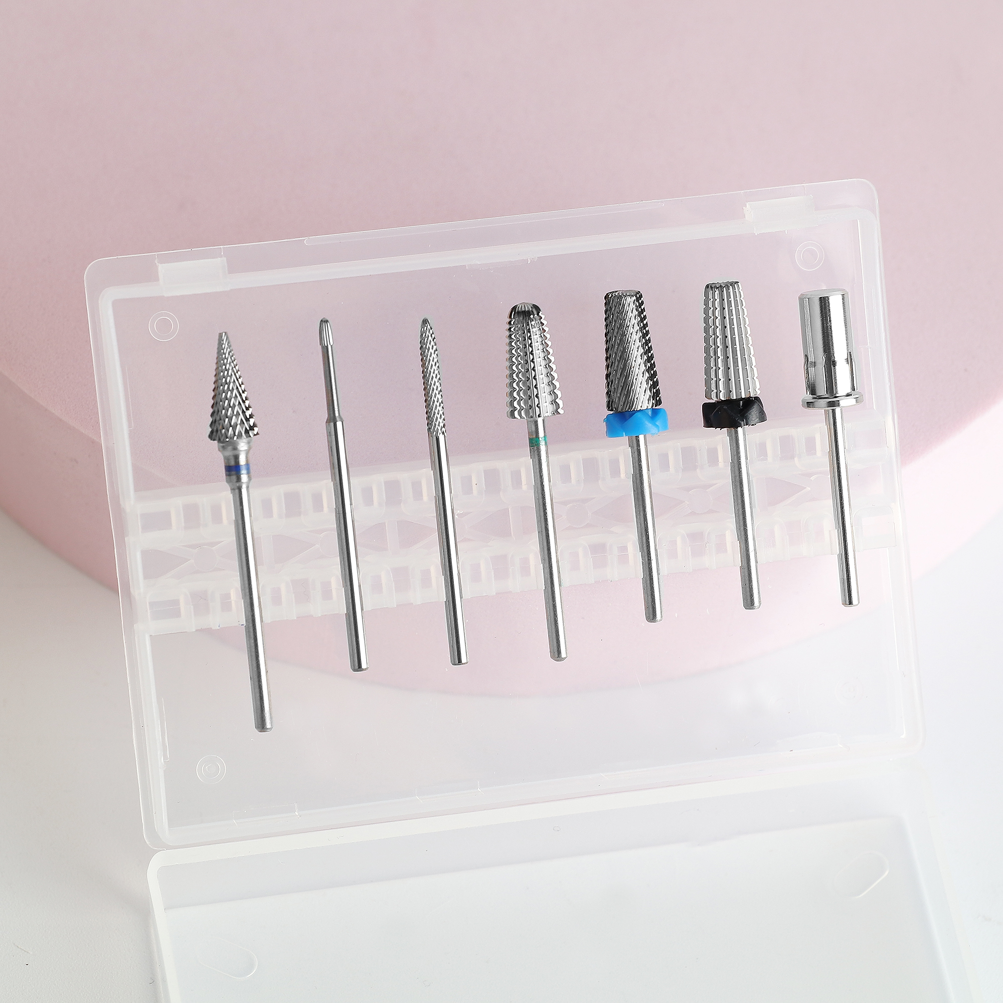 Tapered Tungsten Carbide Nail Drill Bit Rotate Burr Custom Logo 5 in 1 Nail Drill Bits Set for Electric Manicure Pedicure Tool