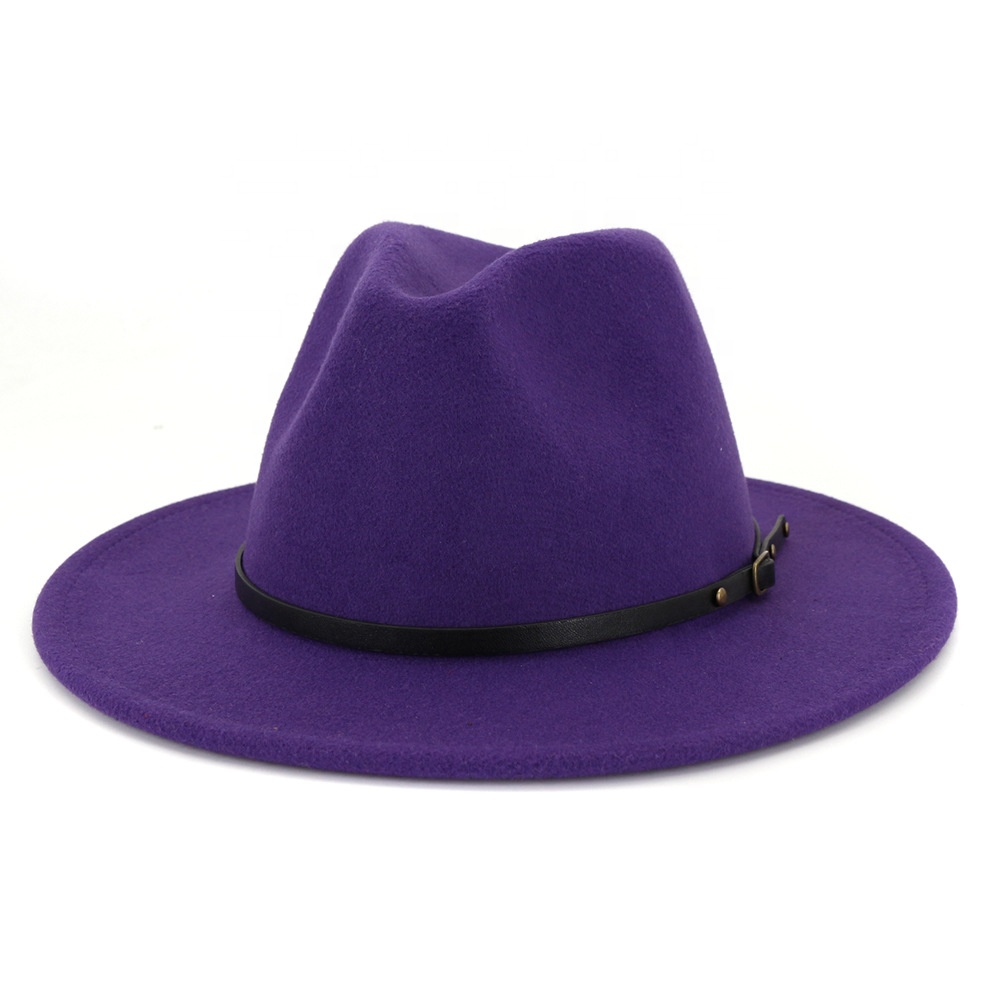 Hot Sale Men Dress Accessory Wool Fedora Panama Hat Winter Fashion Wide Brim Felt Church Jazz Cap for Women