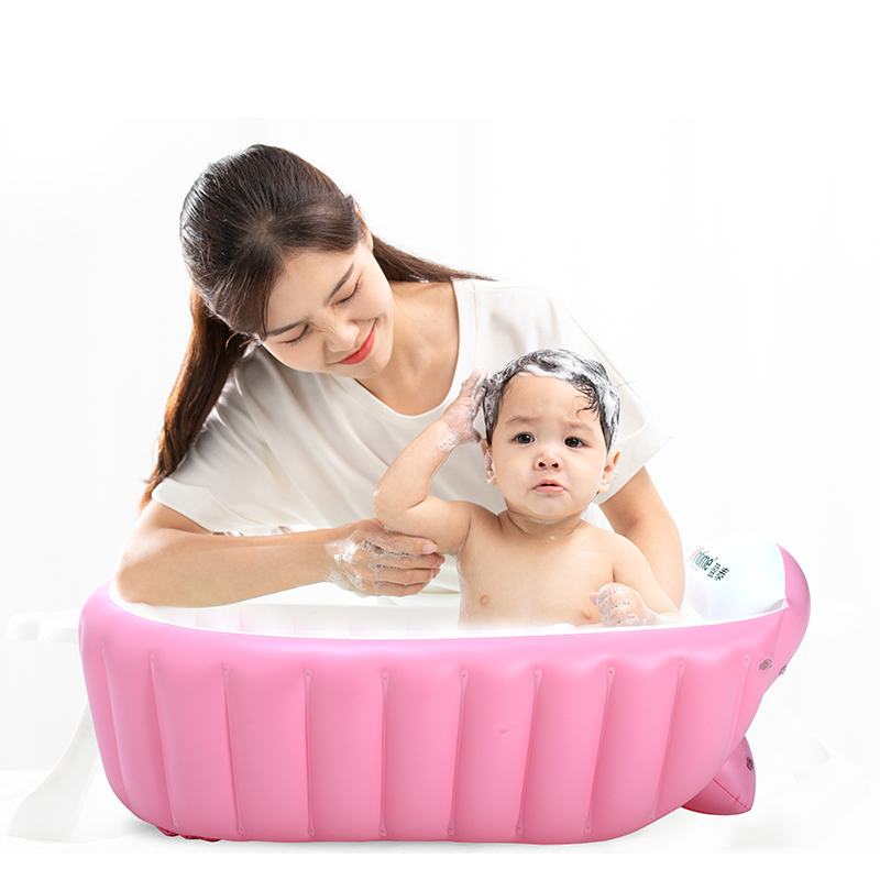 Baby Inflatable Bathtub Portable Infant Toddler Bathing Tub Non Slip Travel Mini Air Swimming Pool Kids Foldable Shower Basin