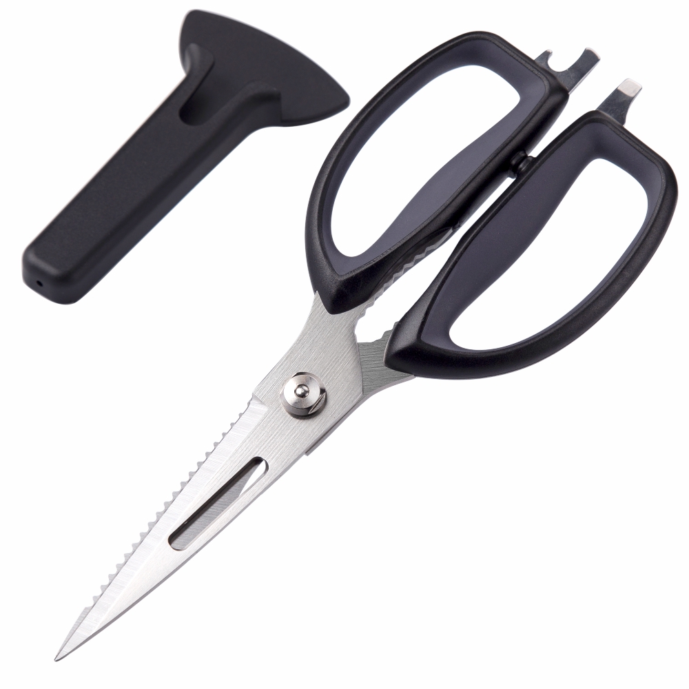Premium Multi-purpose Smooth Taking Apart Come Apart for Easy Cleaning Soft-touch Handle Kitchen Scissors with Magnetic Sheath