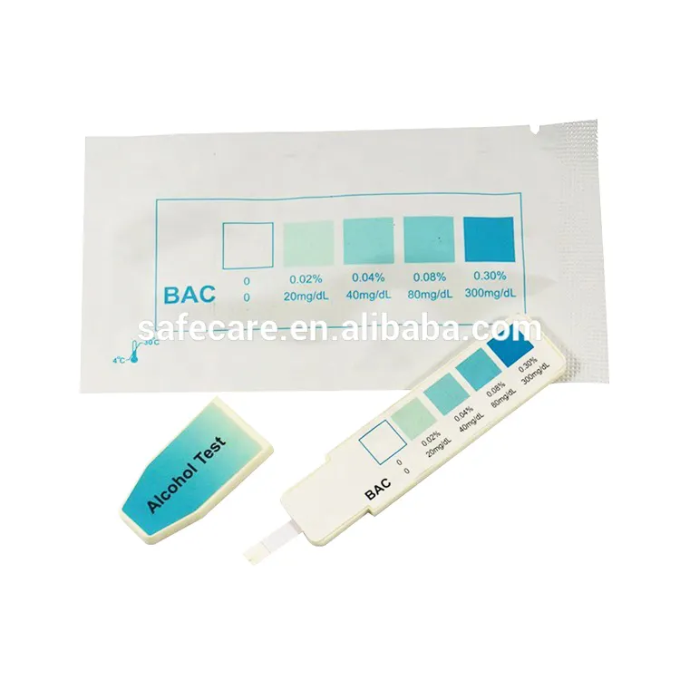 CE Approved Rapid Saliva Alcohol Test Strip For Testing Wine Alcohol
