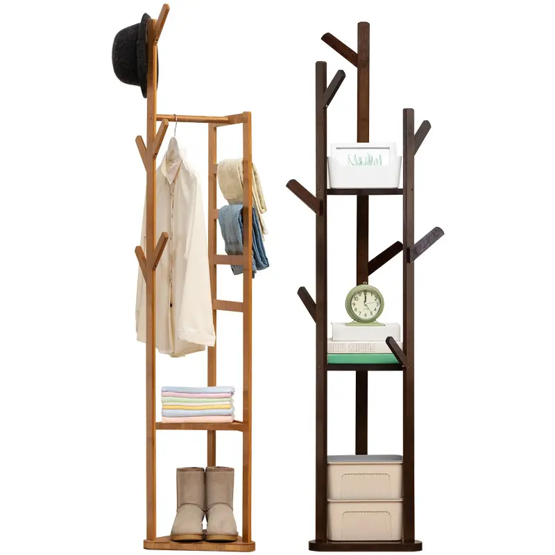 Creative solid wood simple living room bedroom children floor hanger coat rack hat rack
