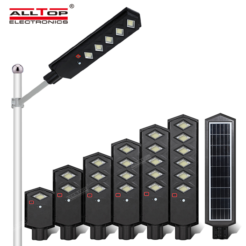 ALLTOP заводская цена ABS водонепроницаемый IP65 50 100 150 200 250 300 Вт интеграция все в одном светодиодный уличный фонарь на солнечной батарее
