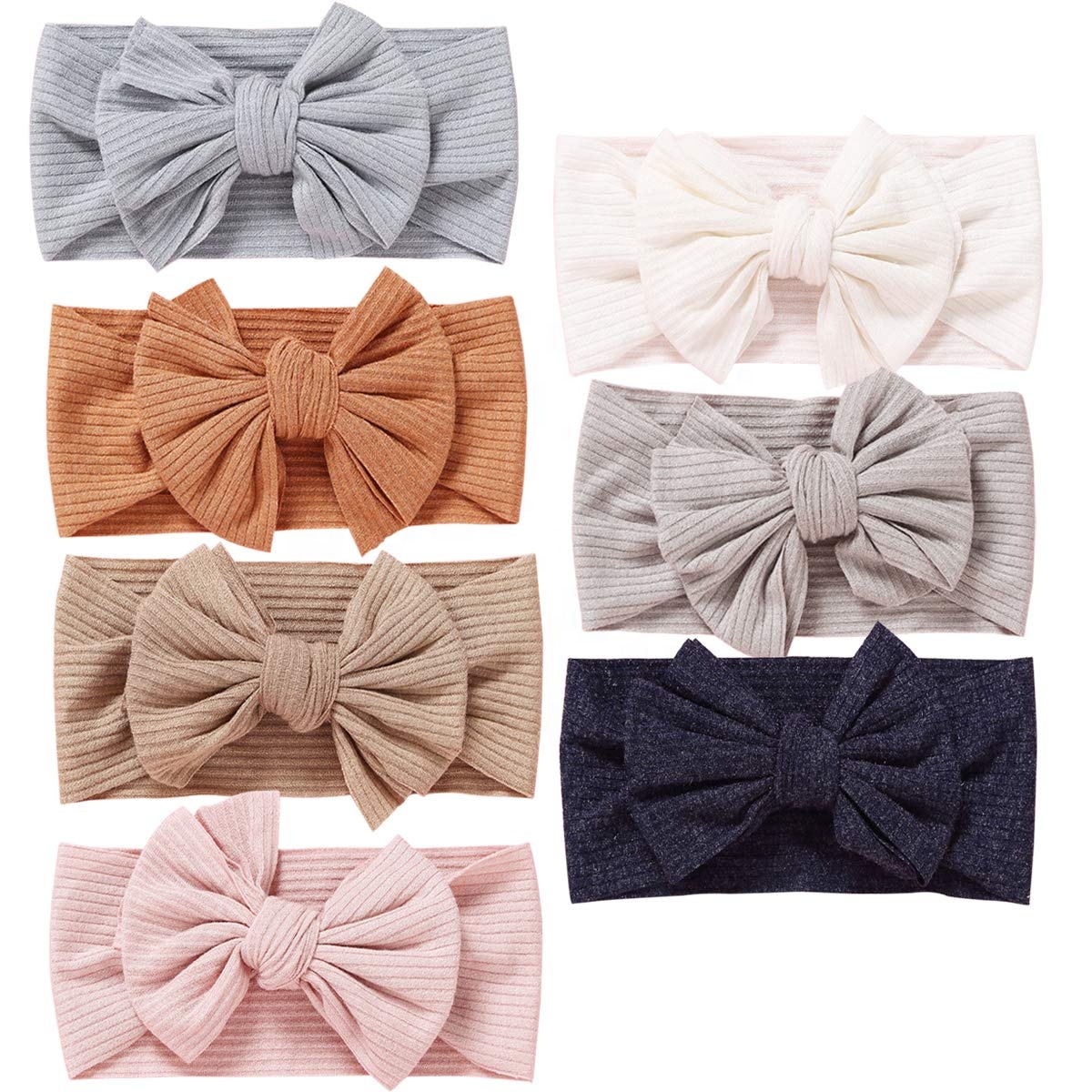Wholesale Organic Cotton Bow Knot Knitted Ribbed Baby Headband For Babies