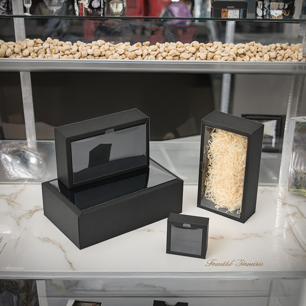 Transparent Kraft Paper Drawer Box for Wedding Favor Cloth Packing & Tea-leaf Gift Packaging Folding Design