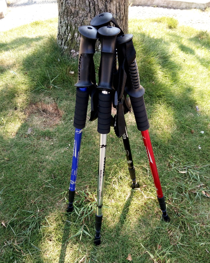 Hot Selling Enhaced Strong Supper Light Creative Anti-Shock Four Section Nordic Alpenstock Walking Stick,CZX-147 Trekking Poles