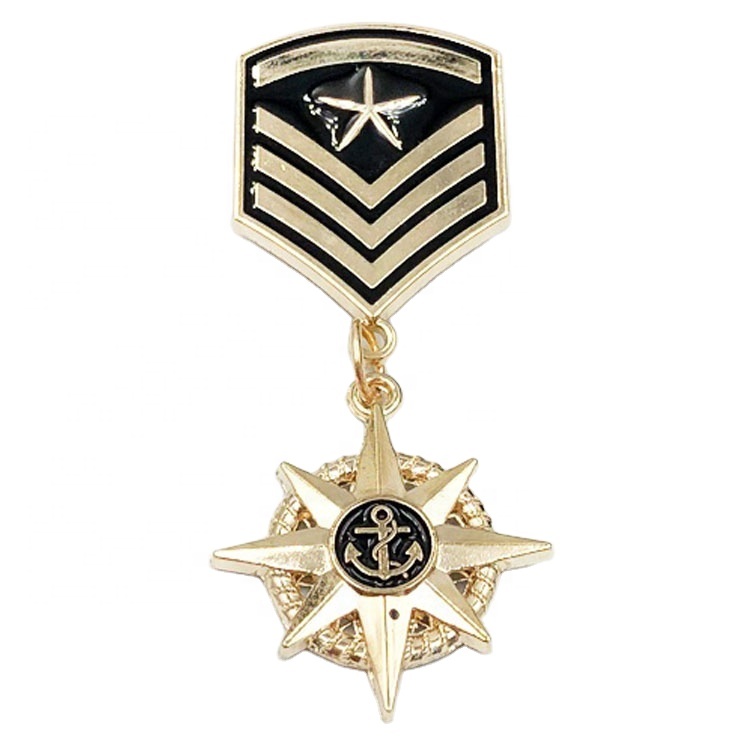 Золотой безопасности офицерская форма ранг нагрудный знак insignia подвеска с эмалью с логотипом