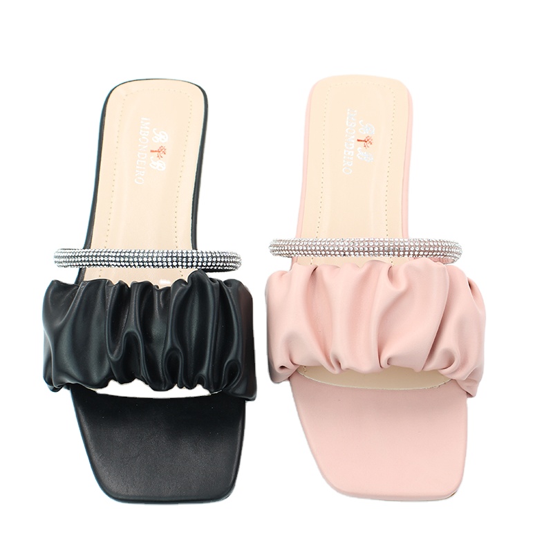 Fashion flat sandals for ladies pearl anti-slip slipper sandle hot sales customized women's slippers