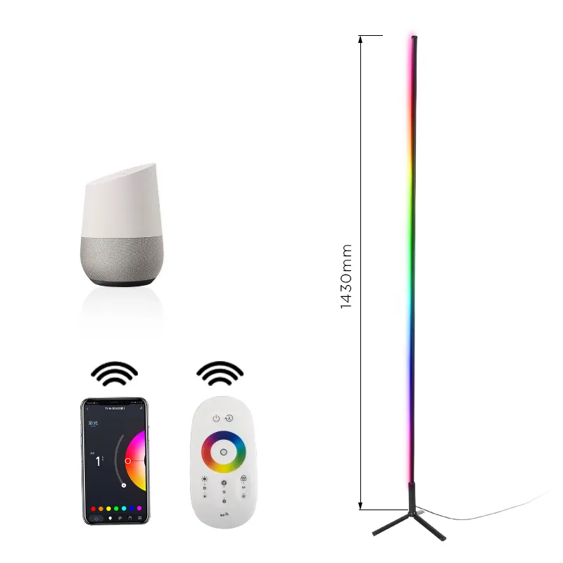 Drop Shipping Alexa With Google Home Modern Smart Life APP Control Dimmable Rgb LED Corner Floor Lamp With Decorative Room