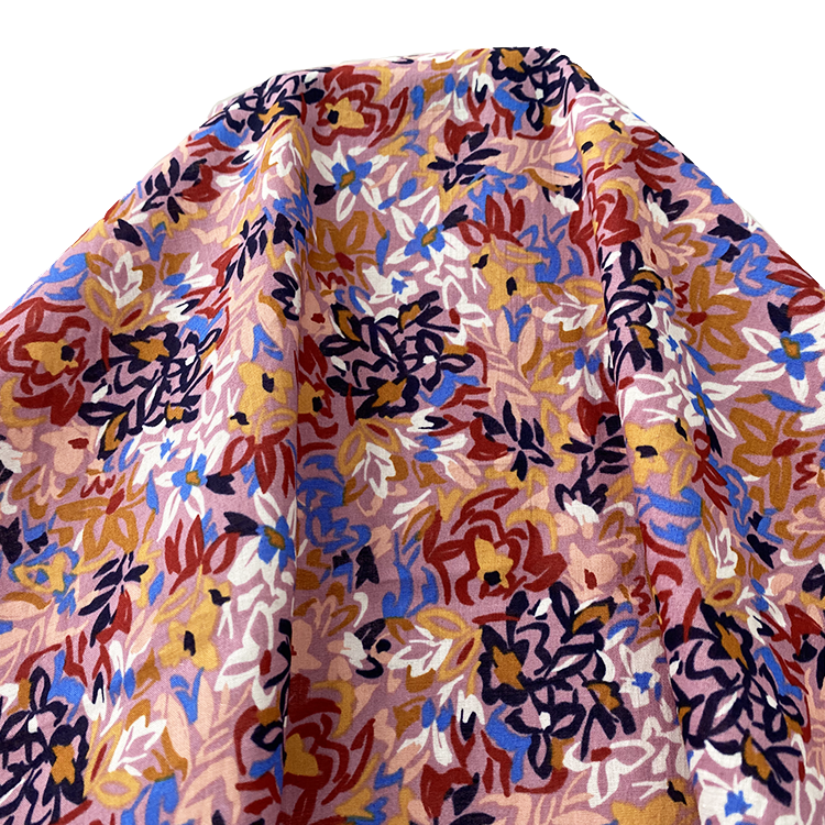 Harvest woman tops fashionable abstract floral digital print swiss cotton voile fabric for dress and shirts