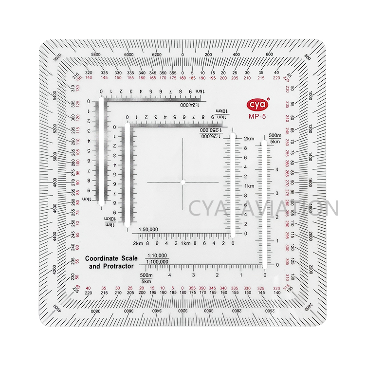Flexible plastic Military Coordinate Scale Protractor MILS map protractor