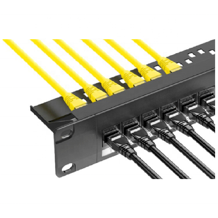 Патч-панель 1U Cat6 Cat6e, 24 порта, волоконно-волоконная патч-панель, неэкранированная сетевая панель патч-панель, 19 дюймов
