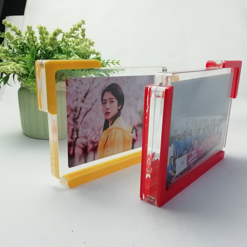Custom wedding gift colorful acrylic magnet photo/picture frame with self-stand
