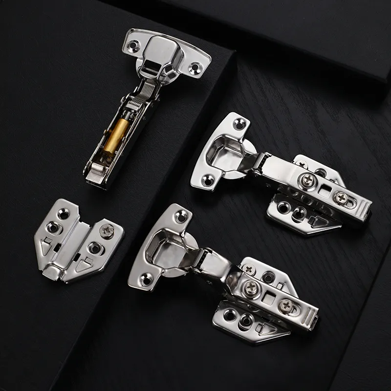 3D Adjustable Hydraulic Soft Closing Buffering Furniture Cabinet Hinge Clip On Self-discharge Stainless Steel Door Hinge
