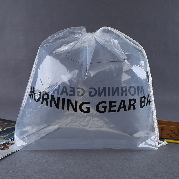 customized gift drawstring bags transparent polythene plastic clear drawstring bag ldpe waterproof plastic drawstring bag