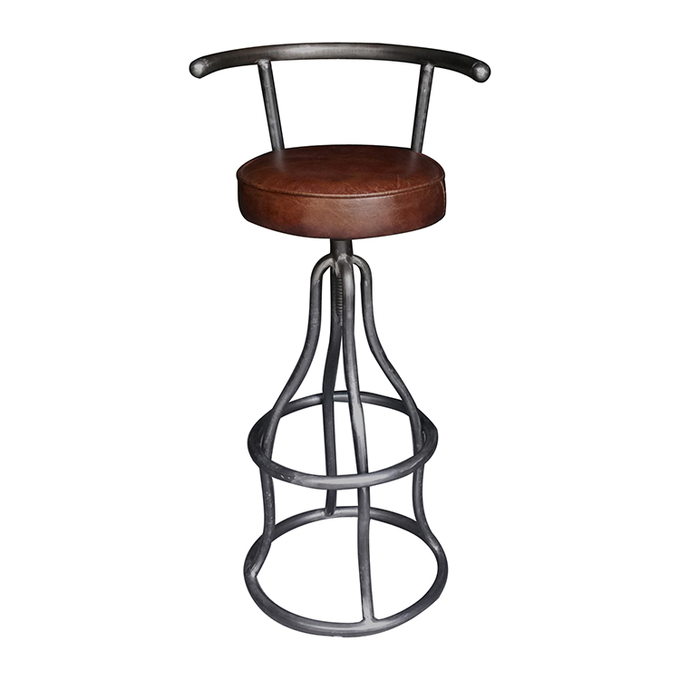 Counter Height Back Swivel Metal Frame Kitchen Cafe Vintage Antique Bar Stool