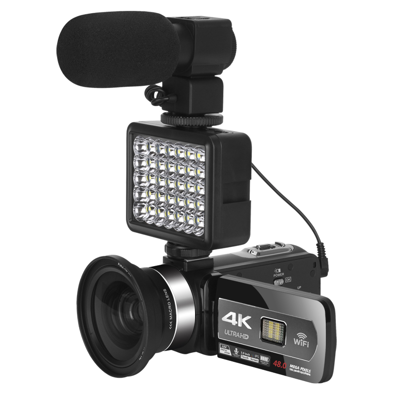 4K видеокамера для фотосъемки и видео автофокуса анти-встряхивание 48MP 18X цифровой зум видеоблогов видеокамера