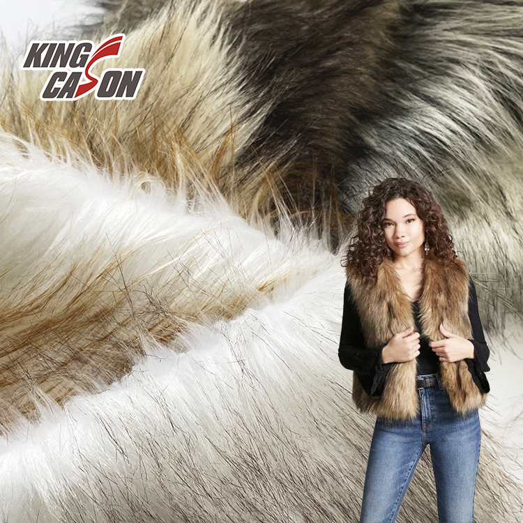 Kingcason 500GSM 60 мм длинные волосы пользовательские цвета искусственный градиент гладкие волосы из искусственного меха материал Tela для зимней одежды