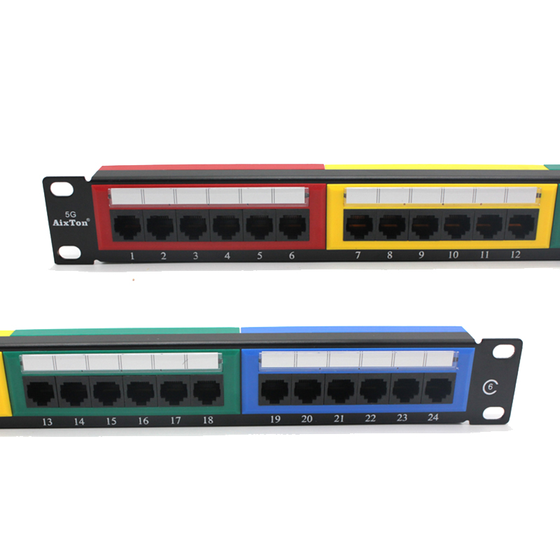Новый тип настенное крепление 1U 19 дюймов 24 порты и разъёмы CAT6 сети патч панель