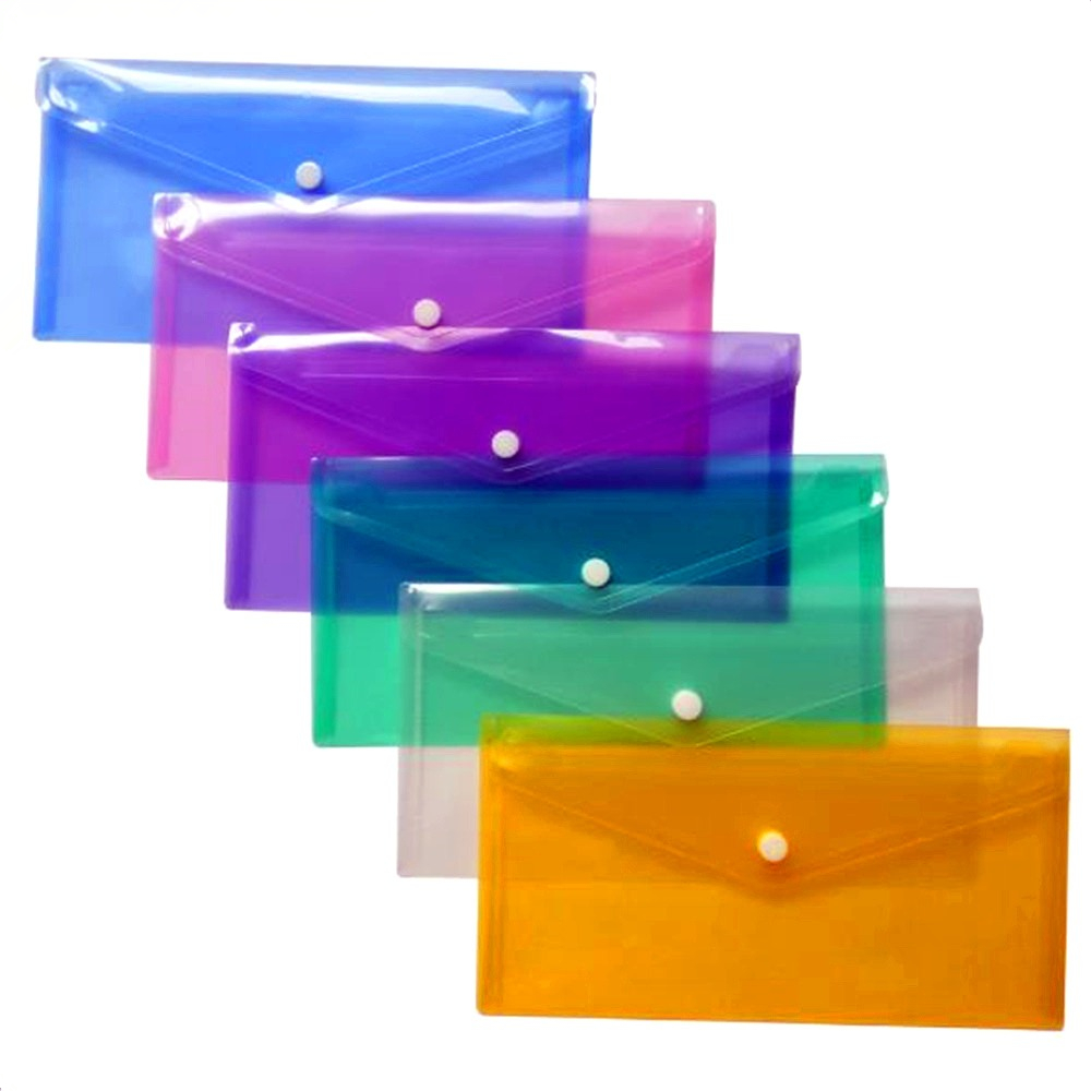 1PCS A6 Clear Document Bag Paper File Folder Portable Stationery School Office Case PP 6 Colors Available Dropshipping L0115-1