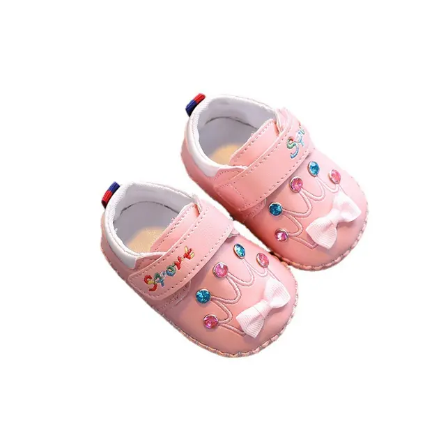 Wholesale Promotional Fashion Designer 1year bow Baby Toddlers Girls Shoes for Casual Wear