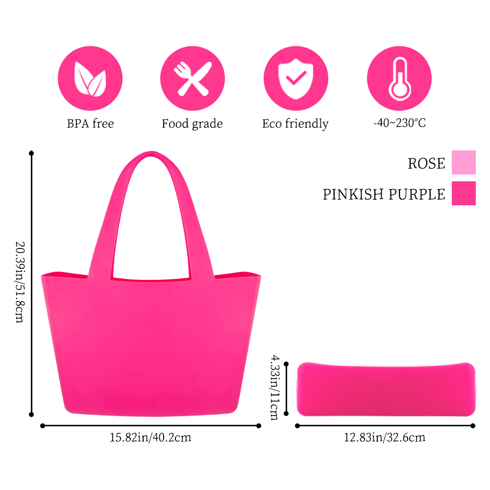 2021 Large Capacity Waterproof Silicone Lady Tote Beach Hand Bag Shopping Bag