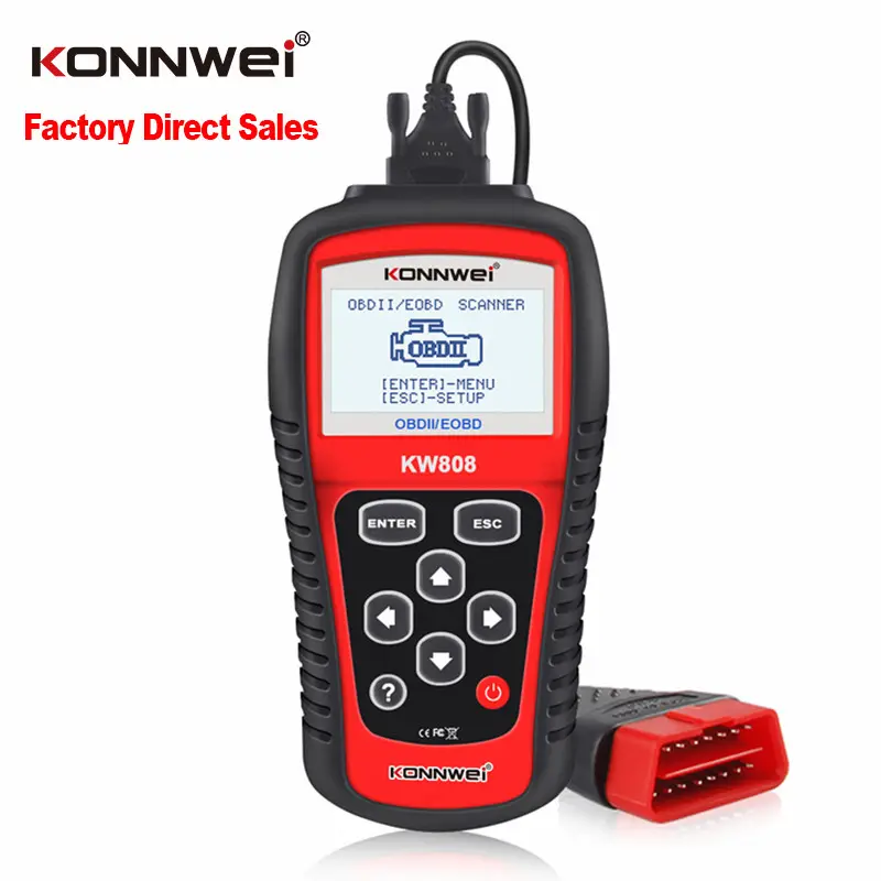 Factory Price Konnwei KW808 Multi-language OBDII EOBD Car Engine Code Reader OBD2 Scanner