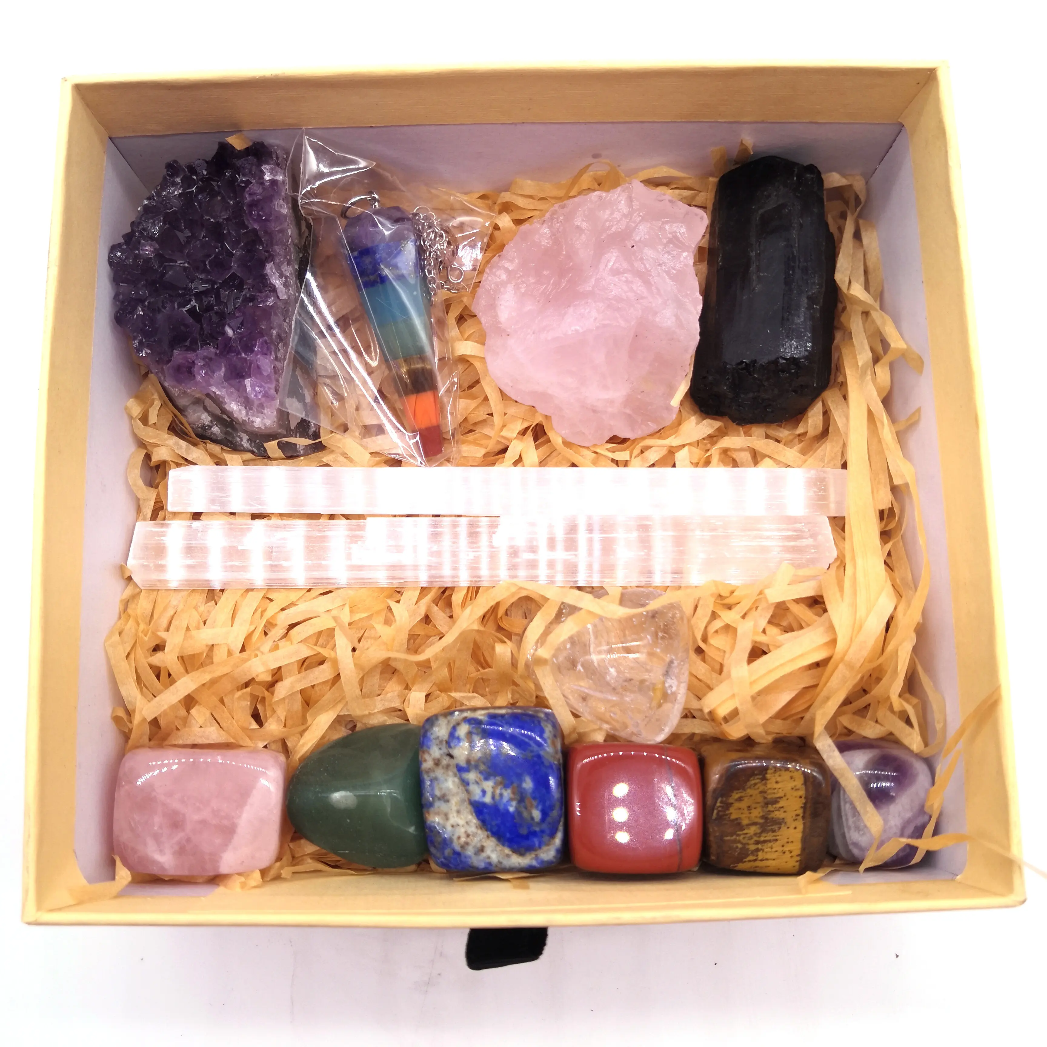 Wholesale 7 chakra gift meditation crystals healing stones chakra stone sets