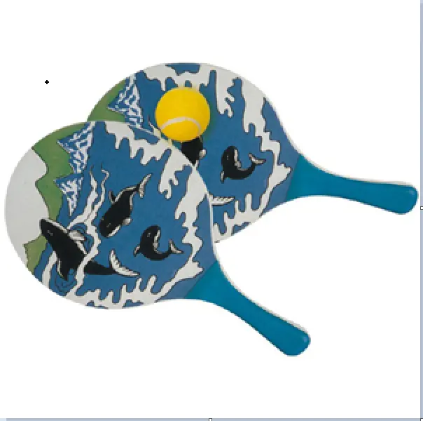 Customized pattern Set Comes with 2 Wooden Paddles game beach rackets Ball
