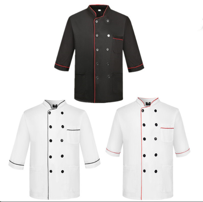 New Design Short Sleeves Chef Jackets chef Uniform black Chef Coat