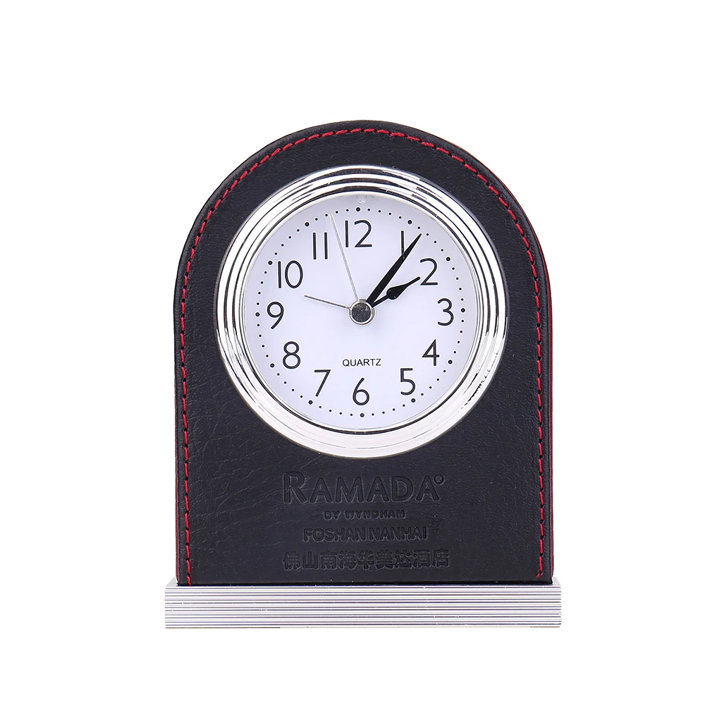 Pu Leather Grandfather Table Desktop Floor Standing Desk Stand Clock
