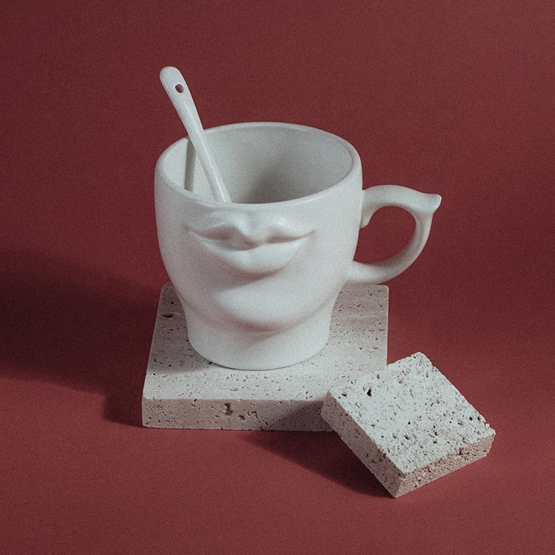 Personalized 3D Mouth Ceramic Coffee Mug White Handmade Porcelain Tea Milk Cup Drinkware Special Gift For Mom Men Women