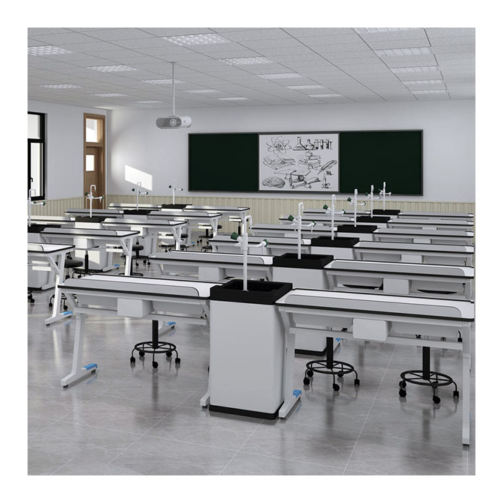 Customized School Science Laboratory Workbench With Sink Student table And Chair